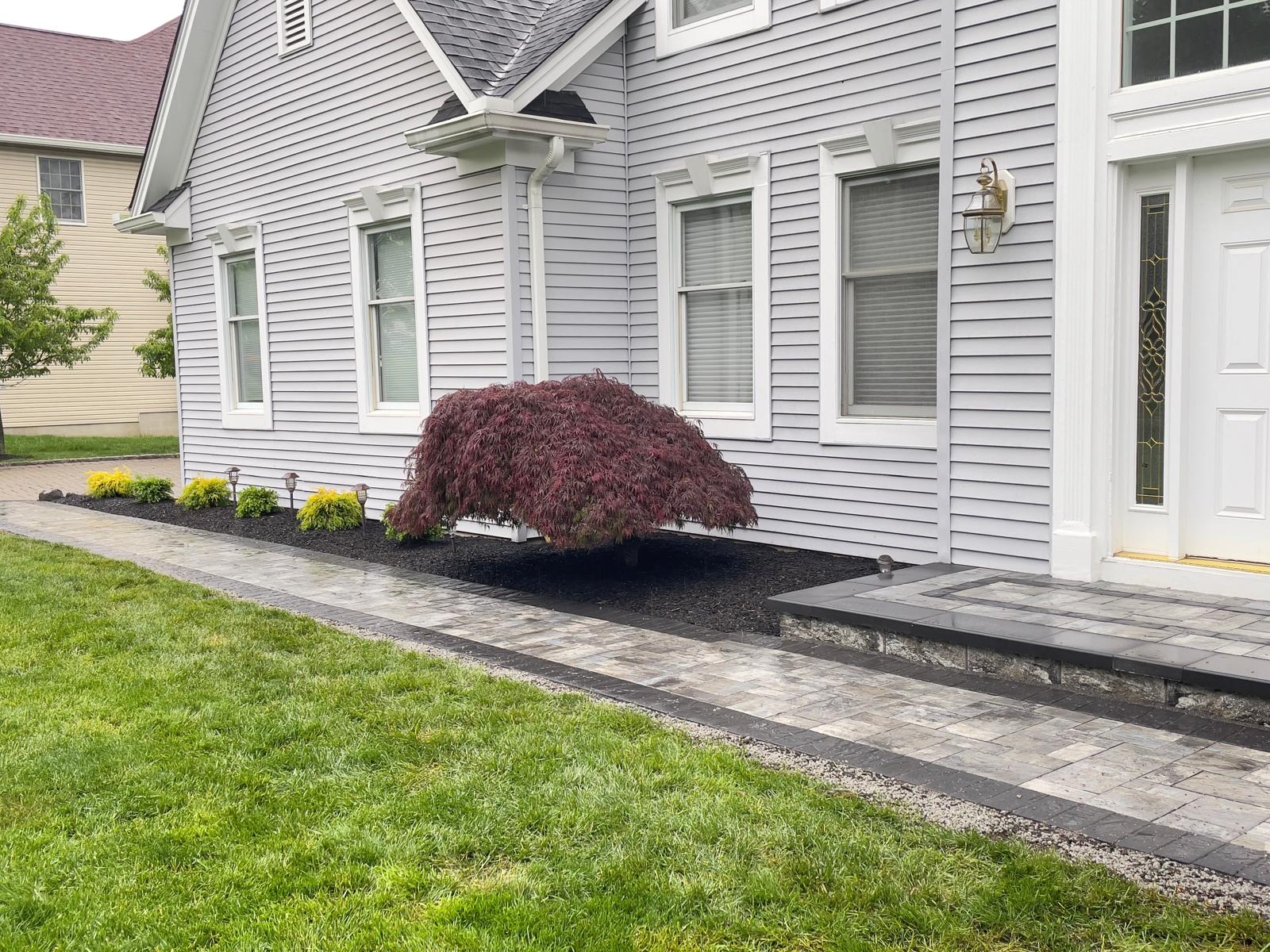 Walkway installation for a front entry path in New Jersey